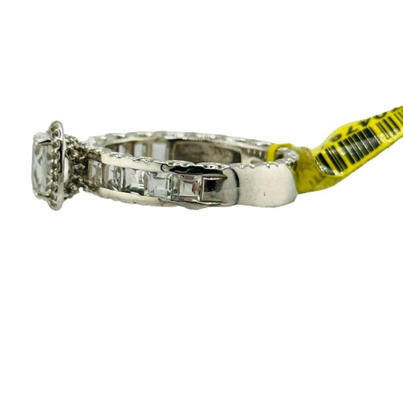 NWT Chuck Clemency Clear Topaz Sterling Silver Halo Ring Size 10 Designer Heavy - Picture 6 of 10